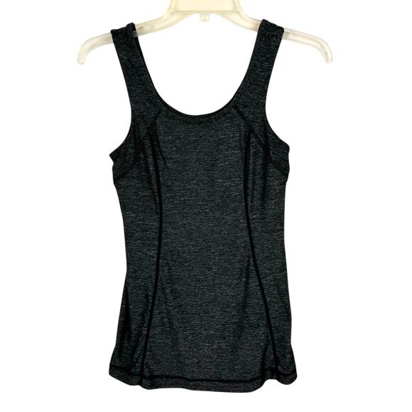 Lululemon Run Free Tank Ruffle Back In Heathered Black Size 4 Running Gym Active - Picture 7 of 15